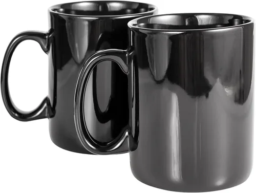 BYCNZB Juego de 2 tazas de café de cerámica súper grandes de 30 onzas (negro)