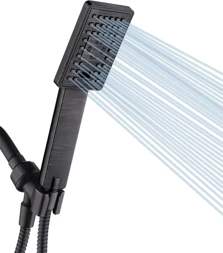 Miniatura 10 de BRIGHT SHOWERS Juego de cabezal de ducha de mano de alta presión con manguera de ducha flexible de 60 pulgadas y soporte de montaje de brazo