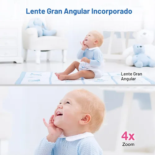 Miniatura 11 de VTech Monitor inteligente WiFi para bebés: mira a tu bebé en casa o desde cualquier lugar, aplicación gratuita, cámara de 1080p, pantalla de 5