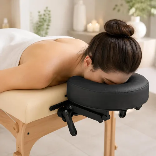 Miniatura 3 de Mesa de masaje universal, cuna y cojín para cara, silla de masaje ajustable, reposacabezas y almohada facial, soporte de almohada elástica de espuma