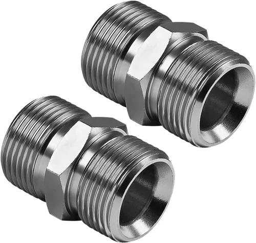 Miniatura 10 de YAMATIC Conector de manguera para lavadora a presión, acoplador macho doble M22-0.551 in de latón macizo, adaptador de extensión de manguera