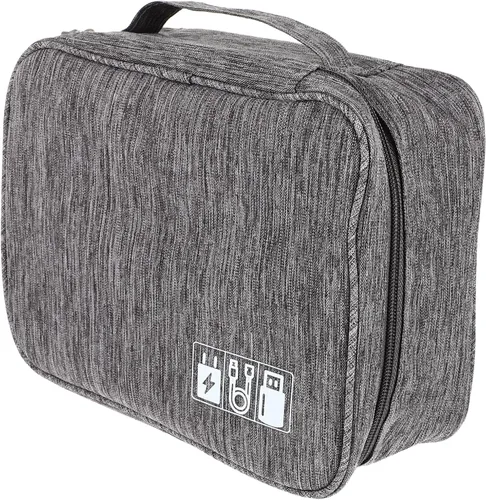 SHINEOFI Portable Cable Organizer Bag for Travel Cord Storage Case with Zipper Compact Tech Wire Organizer for Earphones Chargers Data Cables and