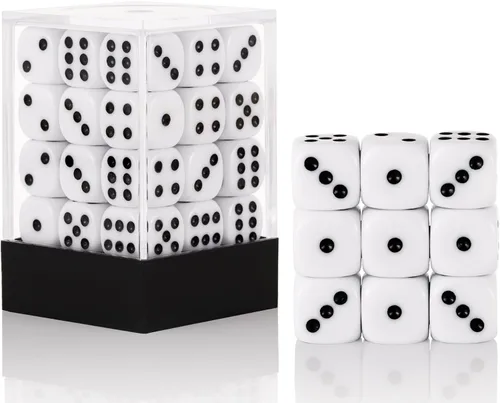 Miniatura 51 de 36 de paquete de dados de 12 mm de 6 caras MINI, juego de dados de patrón de perla, dados estándar de 6 caras para Yahtzee, Bunco o enseñanza