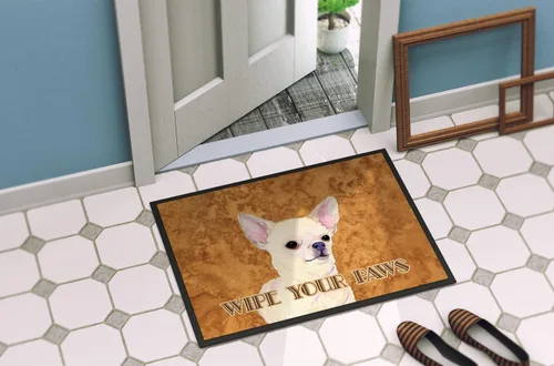 Miniatura 4 de Caroline's Treasures SS4902JMAT Chihuahua Wipe Your Paws - Felpudo para puerta delantera, 24 x 36 pulgadas, para interiores y exteriores