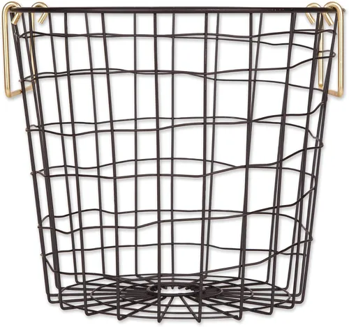 Miniatura 15 de DII - Cubo de almacenamiento apilable de malla de alambre de metal, grande y rectangular, 33 x 25 x 28 cm, blanco Negro