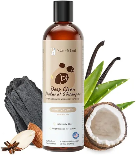 Miniatura 9 de kin+kind Champú para perros con carbón activado, champú desodorizante para perros de limpieza profunda para aliviar la suciedad, el olor