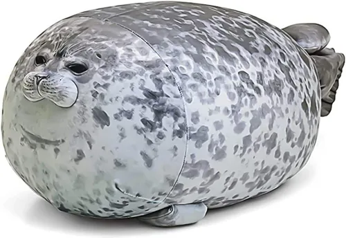 Ryttir Animal de peluche grande de 24 pulgadas, diseño de focas suaves de peluche para dormitorio, divertidos regalos de San Valentín para mujeres,