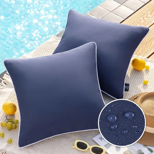 Miniatura 50 de Phantoscope - Juego de 2 fundas de almohada y cojín cuadradas decorativas, impermeables, para intemperie, sofás, carpas, 18 x 18 pulgadas