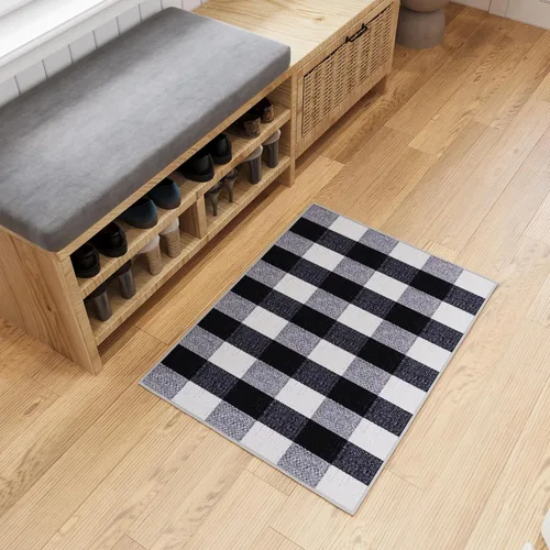 Miniatura 42 de Ottomanson Alfombra de pasillo de 20 x 53 pulgadas, antideslizante, fácil de limpiar, alfombra de lavandería, duradera y apta para mascotas