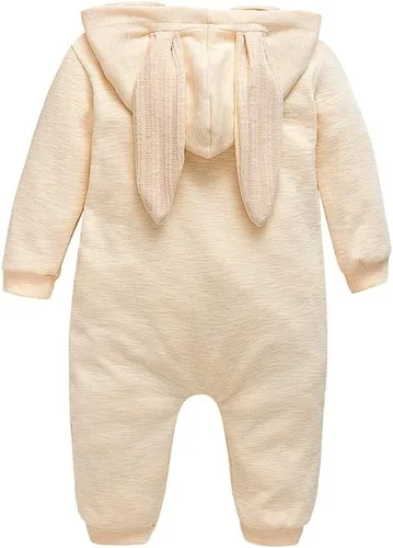 Miniatura 99 de Simplee Kids Enterizo con diseño de conejo de Pascua con capucha, para bebé, overol con cremallera y orejas largas