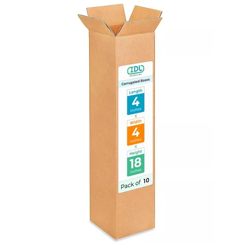 Miniatura 212 de IDL Packaging Paquete de 5 cajas de envío altas de 8 x 8 x 48 pulgadas, extra resistentes de 200 libras frente a caja regular, cajas de mudanza
