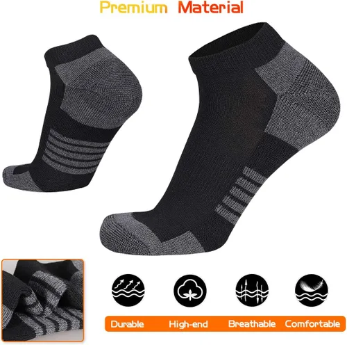Miniatura 6 de COOVAN 10 pares de calcetines tobilleros para hombre, paquete de 10 unidades, de corte bajo, cómodos, acolchados, calcetines casuales