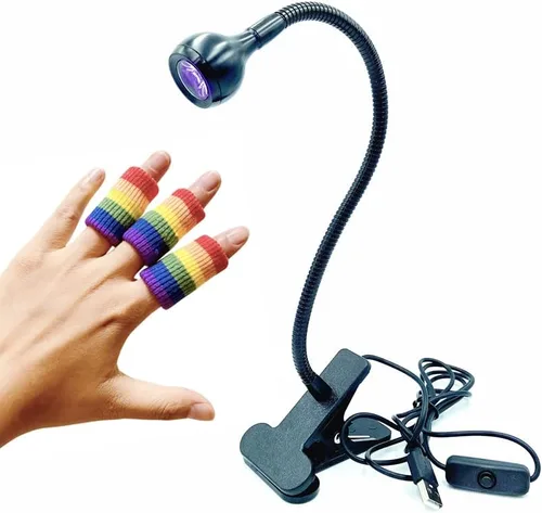 Miniatura 4 de ZOELASS - Luminarias de luz negra UV LED mejoradas de 395 nm con chip grande, cuello de cisne y abrazadera para uñas de gel UV y curado