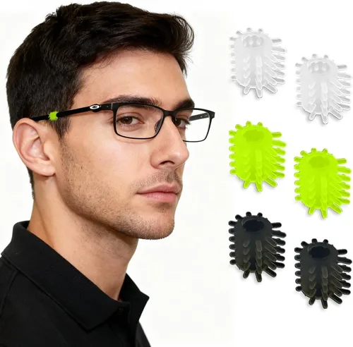 Agarres para orejas de gafas HedgeHoggles - Agarres ajustables de silicona antideslizantes para gafas - Retenedores de gafas no deslizantes con