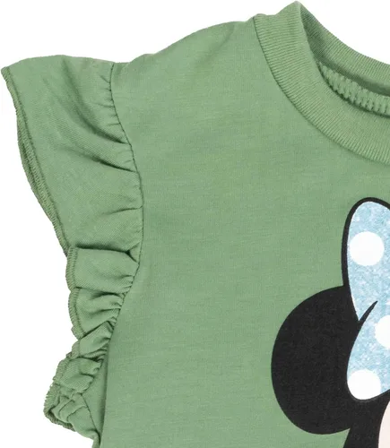 Miniatura 24 de Disney Minnie Mouse - Conjunto de camiseta floral arcoíris y pantalones cortos de cambray, tallas de bebé a niño grande (12 meses - 14-16)