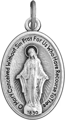 Miniatura 3 de Miraculous Medals Bulk Pack (Regular 1 inch) Silver-Plated Medals Made in Italy - Catholic Gifts for Evangelization