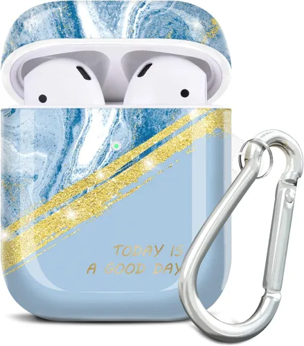 Funda compatible con AirPods con purpurina dorada, bonita protección completa de silicona TPU para mujeres y niñas, funda de carga para AirPod 2 y