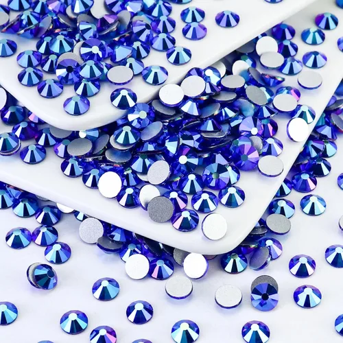 Miniatura 34 de 1440 piezas de diamantes de imitación SS20 de cristal de vidrio con parte posterior plana, gemas de cristal redondas de parte posterior plana