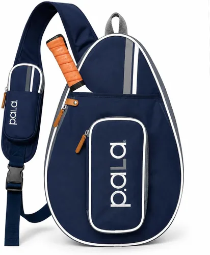 P.ala Multi-Sport Crossbody Padel Bag – Fits 2 Padel Rackets, Lightweight 2.07 lb, Fence Hook, 13” Device Sleeve, Compact Racket Bag for Padel, Azul