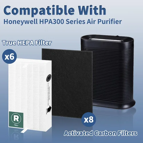 Miniatura 3 de Filtro HEPA HPA300 de repuesto para purificadores de aire Honeywell serie HPA300 HPA300, HPA300VP, HPA304 HPA3300, reemplazo HRF-R3