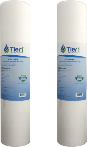 Miniatura 23 de Tier1 Filtro de agua de 1 micrón de 20 x 4.5 pulgadas Cartucho de polipropileno hilado para toda la casa Reemplazo para Pentek DGD-2501-20
