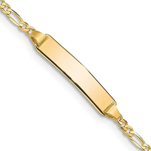 ICE CARATS 14k Yellow Gold Baby Figaro Id Bracelet Fine Jewelry For Women Gifts For Her