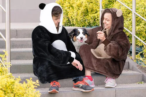 Miniatura 7 de Solaris Manta con Capucha Vestible de Oso Extragrande para Niños, Regalo Cálido y Suave para Niños, Sudadera con Capucha de Forro Polar Sherpa Súper