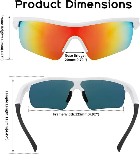 Miniatura 7 de FEISEDY Gafas de sol polarizadas de béisbol para niños y adolescentes, marco TR90 para niños y niñas, ciclismo B2454