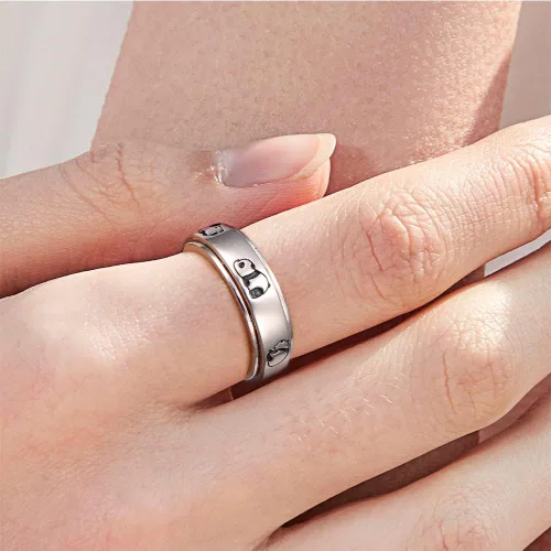 Miniatura 2 de Anillos giratorios para la ansiedad, plata esterlina S925 Fidget Ansiedad Preocupación Alivio del aburrimiento TDAH Autismo Anillos para 2 anillos