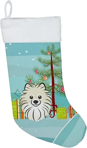 Miniatura 24 de Caroline's Treasures BB1590CS Árbol de Navidad y Alaskan Malamute Calcetines de Navidad para colgar en la chimenea, decoración de fiesta de Navidad