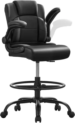 Miniatura 8 de BOSMILLER Silla de dibujo, silla de oficina alta para escritorio de pie con altura ajustable, sillas de computadora con reposapiés para el hogar