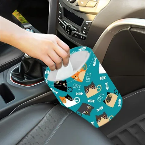 Miniatura 12 de Papelera portátil reutilizable impermeable para automóvil, organizador de vehículos multiusos, esenciales para viajes por carretera (abeja)