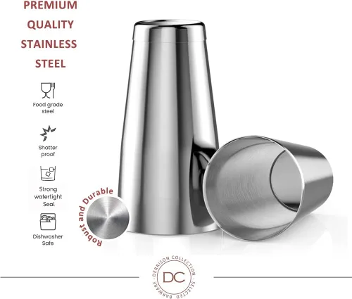 Miniatura 2 de Juego de cocteleras Boston profesionales de alta calidad, cocteleras de acero inoxidable 304 con peso de 18 onzas para camareros, herramientas