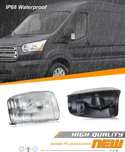 Miniatura 3 de HERCOO Luz indicadora de espejo lateral, luz intermitente, carcasa transparente compatible con Ford Transit 150 250 350 350 HD 2015-2022, lado