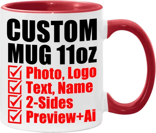 Miniatura 12 de Taza de café personalizada – Tazas personalizadas con texto en imagen, logotipo personalizado con nombre, taza de cerámica – Cumpleaños