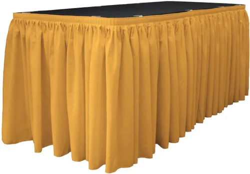Miniatura 22 de LA Linen Falda de mesa de popelina de poliéster para mesas rectangulares, tela plisada para banquetes de boda, 14 pies por 29 pulgadas de largo