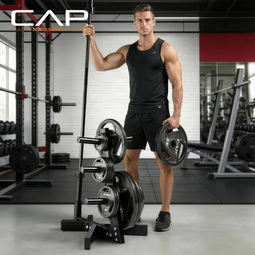 Miniatura 6 de CAP Barbell Estante de almacenamiento para árbol de placas olímpicas, varios