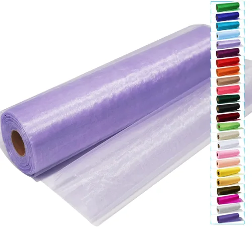 Miniatura 13 de Rollos de tela de tul negro con cristales y organza 12 pulgadas por 150 pies (45,72 m), tela transparente para manualidades, lazos de tutú