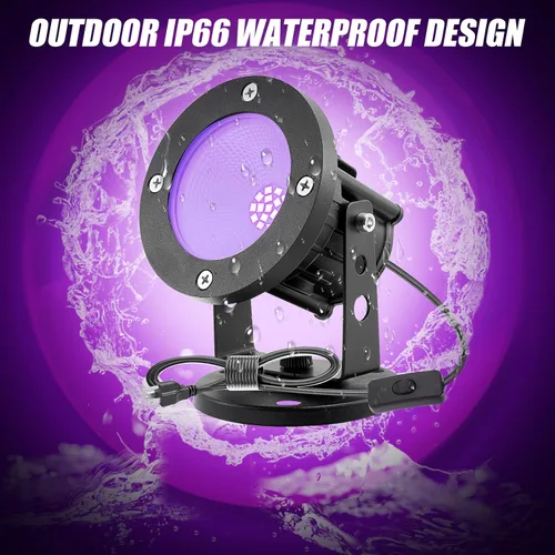 Miniatura 4 de iCreating Foco de luz negra de 20 W – Luces de punto de luz negra fuerte para exteriores, IP66, impermeable, focos de luz negra de 395 nm, foco UV