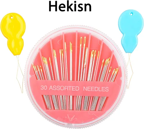 Miniatura 8 de Hekisn 30 agujas de coser a mano de alta calidad, 6 tamaños, 30 unidades, agujas de coser surtidas, agujas de coser para reparación de costura a