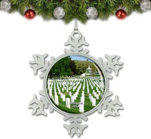 Estados Unidos América Arlington National Cemetery Adorno de Navidad Decoración de árbol de cristal Metal recuerdo regalo