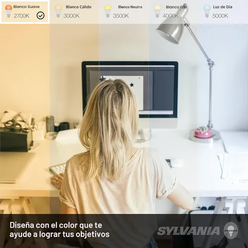 Miniatura 5 de Sylvania Bombilla LED, equivalente a 60 W A19, eficiente 8.5 W, base media, acabado esmerilado, 800 lúmenes, blanco suave, paquete de 4 (73888)