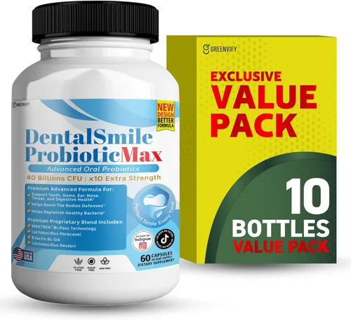 Miniatura 13 de DentalSmile ProbioticMax, suplemento probiótico oral avanzado, 40 mil millones de UFC, 60 cápsulas, sin gluten (2)