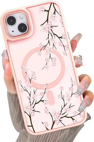 Miniatura 60 de Compatible con el teléfono 13 Pro - Funda magnética mate translúcida, de lujo, a prueba de golpes, magnética y con bonito patrón de flores, carcasa