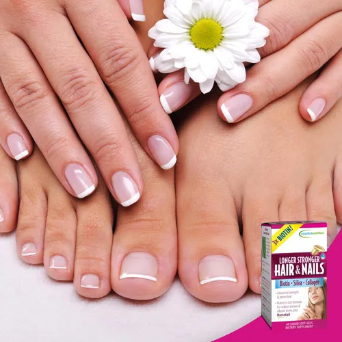 Miniatura 7 de Applied Nutrition Cabello y uñas más fuertes más largas – 60 geles suaves líquidos, paquete de 4 – con biotina, sílice y colágeno – 30 porciones
