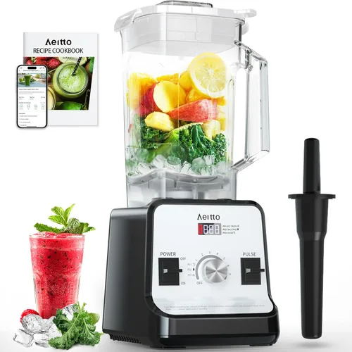 Aeitto Licuadora para cocina, licuadora profesional de gran capacidad de 68 onzas, licuadora de batidos de 1500 vatios para triturar hielo, bebidas