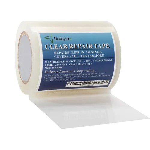 Miniatura 10 de Dulepax - Cinta de reparación de tela ultra fuerte, 16.4 pies x 2.95 pulgadas, ideal para cubiertas de barco, tiendas de campaña, toldos, cubiertas