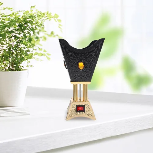 Miniatura 6 de Cabilock Quemador de incienso eléctrico Bakhoor enchufable con diseño de metal hueco para el hogar, oficina, spa, yoga, aromaterapia, mesa