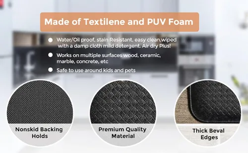 Miniatura 4 de J&V TEXTILES - Alfombras de pasillo de cocina antifatiga, alfombrillas antideslizantes impermeables y ergonómicas para cocina, piso, hogar, oficina