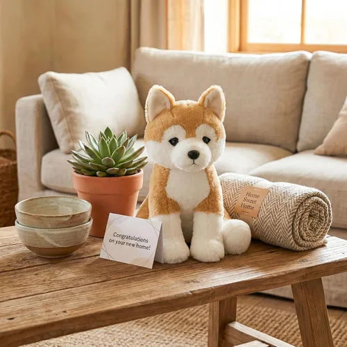 Miniatura 6 de WEIGEDU Juguete de peluche japonés Akita Shiba, lindo, suave y tierno, para todas las edades, 13 pulgadas